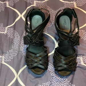 COPY - Cato comfort Wedges, black, 4” wedge, worn 1x, size 11, black, Velcro st…